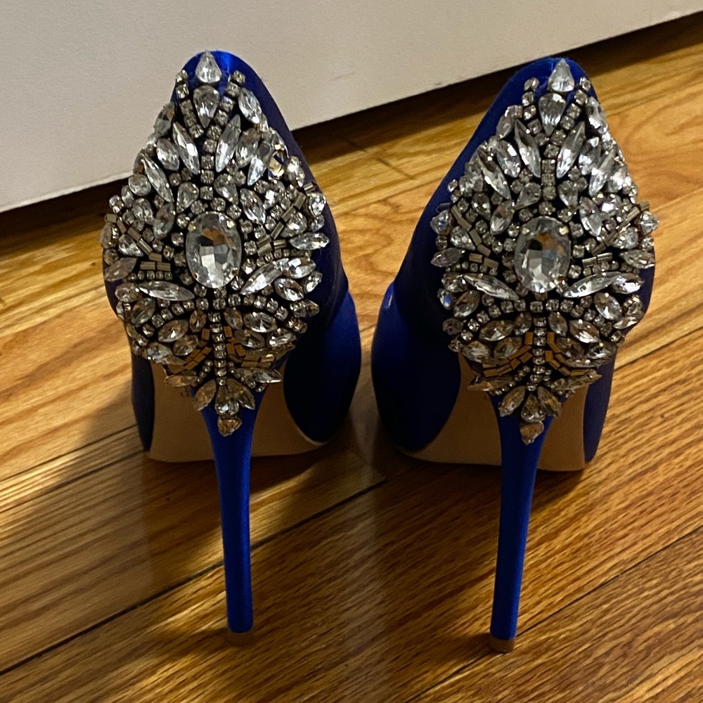 Badgley Mischka Kiara Embellished Peep-Toe Evening Pumps